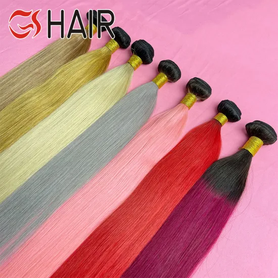 GS Factory Wholesale: 10"-30" Dyed Ombre Human Hair Bundles & Brazilian Colored Hair Extensions In Stock