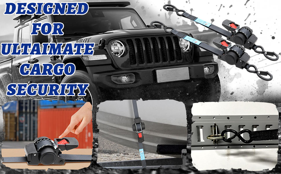 Ratchet Tie Down Straps with Dual 4