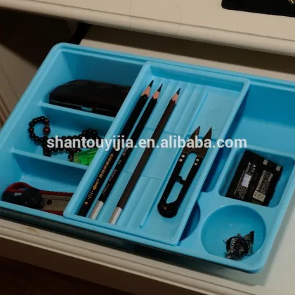 Home organization Multi-use plastic storage trays with dividers
