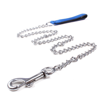 100cm Pet Dog Chain Leash Lead 4mm Wire PU Handle for 5 - 9Kg Large Dogs