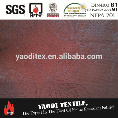 Wholesale fire resistant fireproof flame retardant 100% polyester breathable blackout fabric for curtains