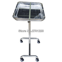 Medical Instrument Stand Removable Stainless Steel Tray Medical Hospital Patient Stand tray Patient Room Double Post Trolley New