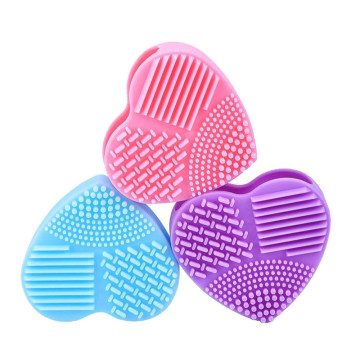 1PC Silicone Fashion Heart Shape Egg Cleaning Glove Makeup Washing Brush Scrubber Tool Cleaners Cleaning Brush OK 0806