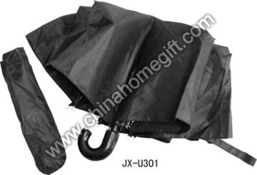 Black curved handle umbrella