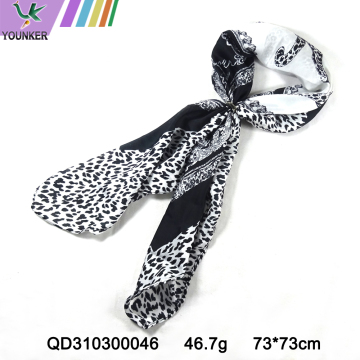 BLACK AND WHITE SATIN SCARF