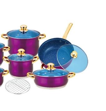 Cookware Set with Purple Painted Finish