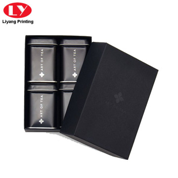 Matte Black Paper Tea Gift Box with Lid