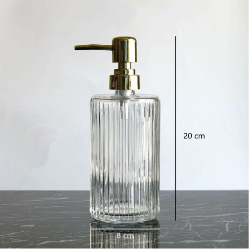 Transparent glass hand soap dispenser