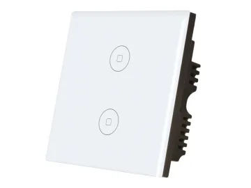 Remote Controlled Touch Rf Light Switch With 2 Gang Single Wire