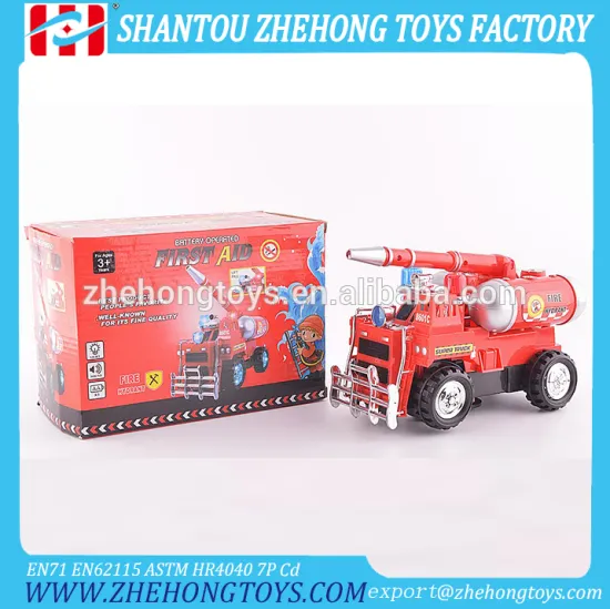 B/O Plastic Electirc Freewheel Fire Engine Car Toys with Light and Music