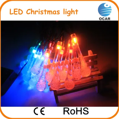 waterproof holiday lighting led rain drop string light