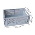 OOTDTY Collapsible Crate Plastic Folding Bathroom Storage Box Basket Utility Cosmetic Container Desktop Holder Home Use