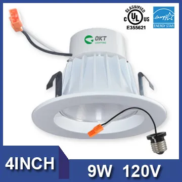 120V UL cUL energy star 9w 4\" led dimmable trim can light