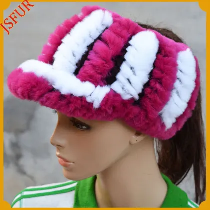 Wholesale Top Quality Fashion Bi-colour Rabbit Fur Hat