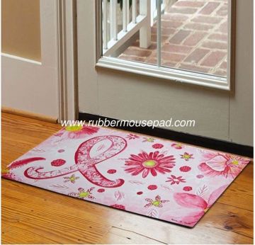 Sublimation Printing Rubber Floor Carpet , Fabric Waterproof Door Mat