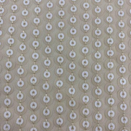 Kreideweiß Paillettenstreifen Stickerei auf Chiffon Stoff