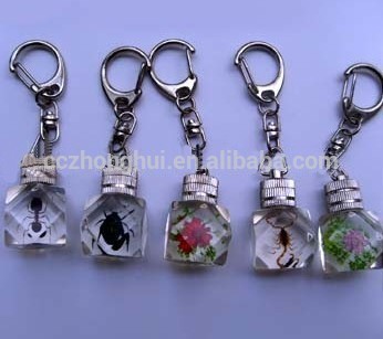2016 Various styles clear glass keychain