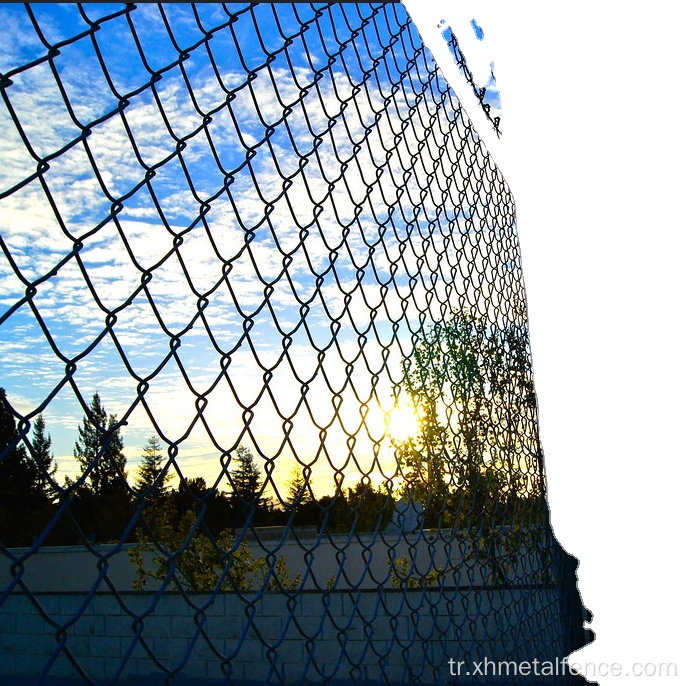 Toz kaplı ticari siklon çit zinciri bağlantı eskrim