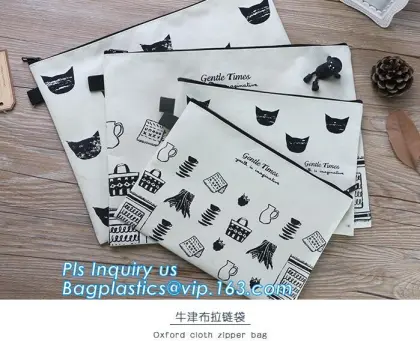 Canvas Pencil Stationery Case Zipper Lock Pencil Bag, stationery students pencil bag