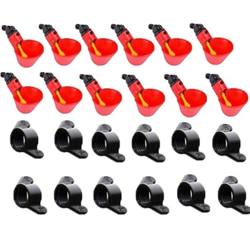NEW-12Pcs Feed Automatic Bird Coop Poultry Chicken Fowl Drinker Water Drinking Cups Livestock Drinking Cup Poultry Tools (12 Pcs