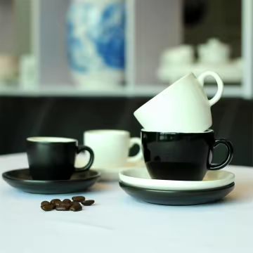 Wholesale Ceramic Espresso Cups with Saucers - Personalized Coffee Cups for Cafes