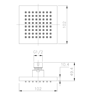 4-Zoll-quadratischer Duschkopf