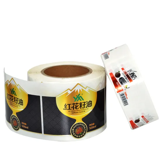 Plastic Paper Vinyl label stickers printing custom
