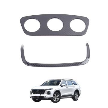 OEM Stainless Steel Carbon Fiber Decoration for Hyundai Santa Fe Rear Storage Box USB Cover