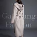 Cappotto in cashmere double face bianco riso