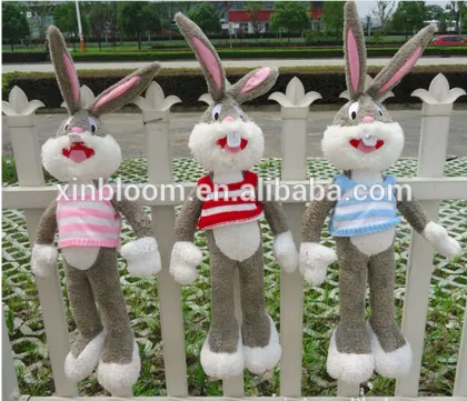 kids birthday festival present lovely cartoon animal style bugs bunny plush toy doll with clothes