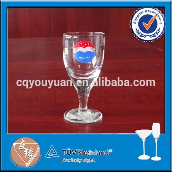 Mouth blown customized stem shot glass 10ml