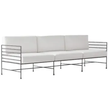 Black Metal Frame Upholstered 3 Seater Wedding Sofa Rentals