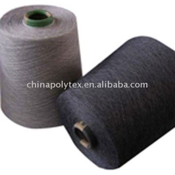 recycled dyed polyester ring spun yarn