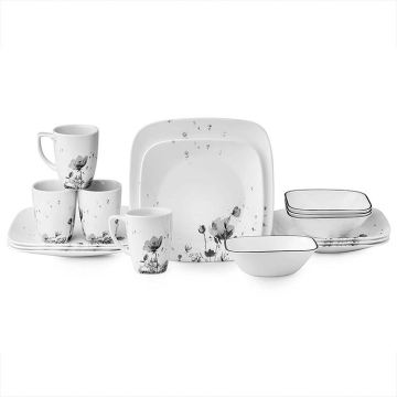 Cute Strawberry Pattern 16-Piece High-Quality Ceramic Tableware Set
