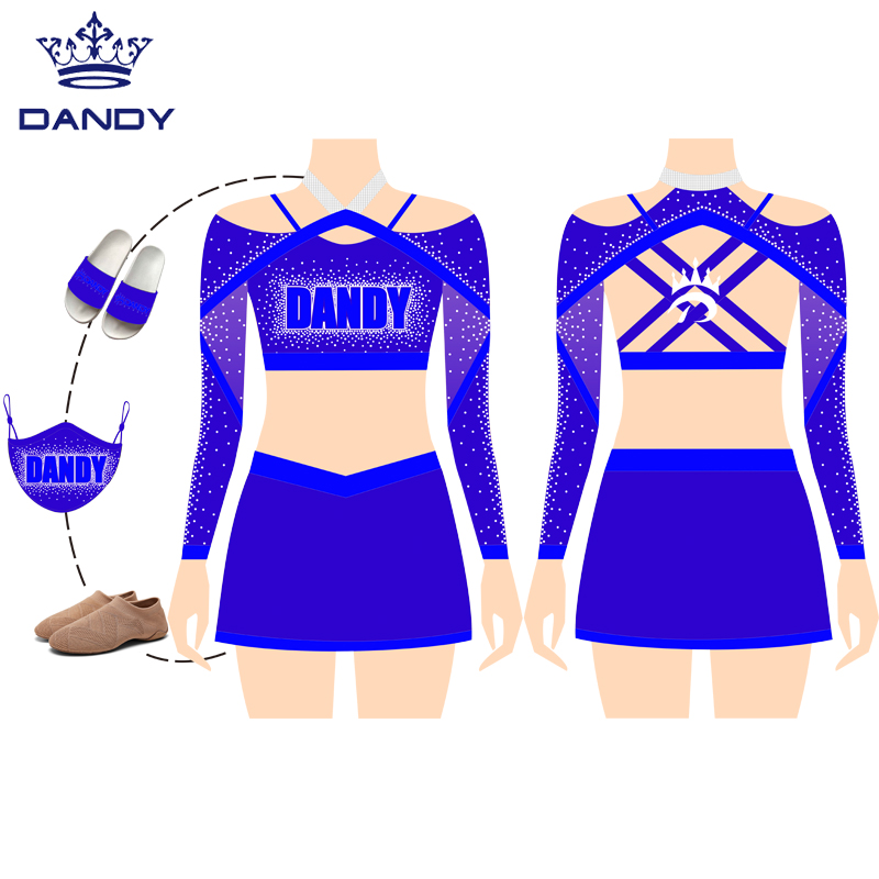 Crop Top tekojalokivi All Star Cheerleading Uniform