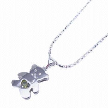Charm necklaces, made of brass and cubic zirconia, OEM and small orders are welcomed