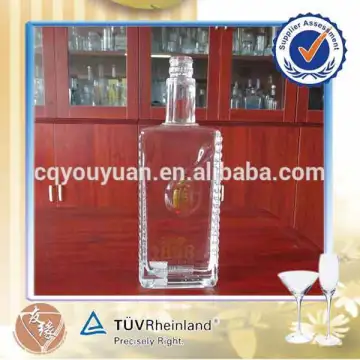 China wholesale 500ml square shaped alcohol glass bottle sale