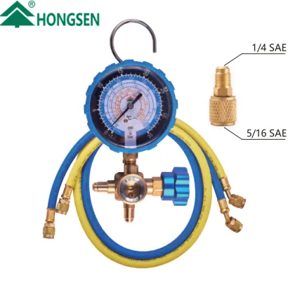 HONGSEN HVAC Single Manifold Pressure Gauge with Sight Glass HS-473AL HS-473AH