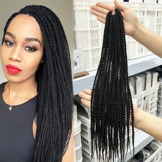 Long Micro 18 Inch Senegalese Crochet Hair Styles for Women: Short Pretwist Braid and Bazin African Designs