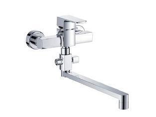 One Lever Rectangle Wall Mounted Bath Taps / Two Hole Bath
