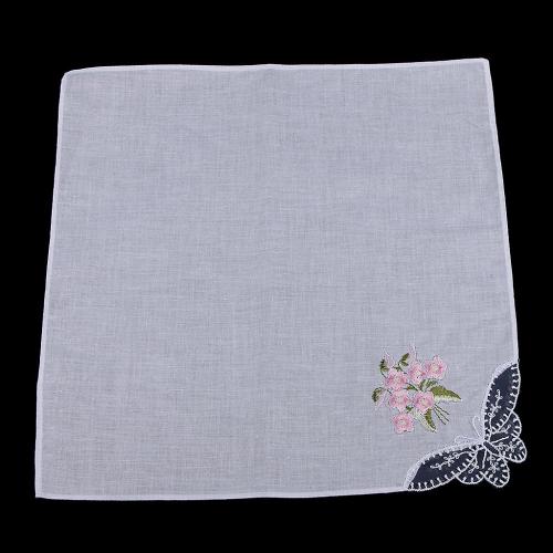 Flower Cotton Handkerchief Embroidery Pocket Square