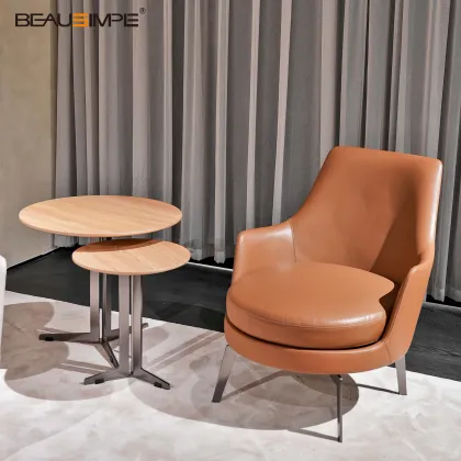 Minimalist Circular Coffee Table with Elm