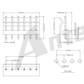 5.08mm Single Row 180° Wafer Connector AW5080V-xP