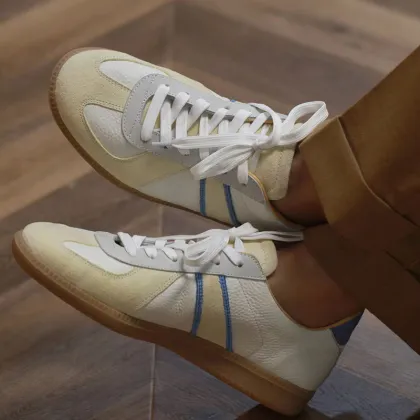 Kemayanni Couple Retro Leather Low Cut Sports Shoes