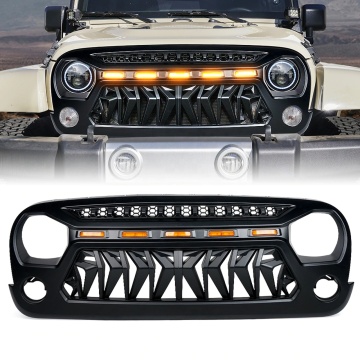 ABS Front Mesh Grilles mit LED-Leuchten für Wrangler JK 2007-2017