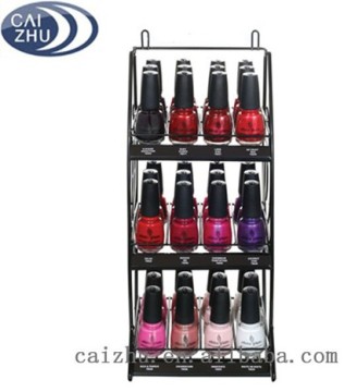 2016 China supplier 3 layers nail custom display acrylic metal display rack handmade