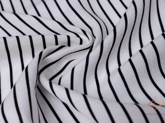 Viscose-Rayon Blende Woven Fabric With Stripe Printing
