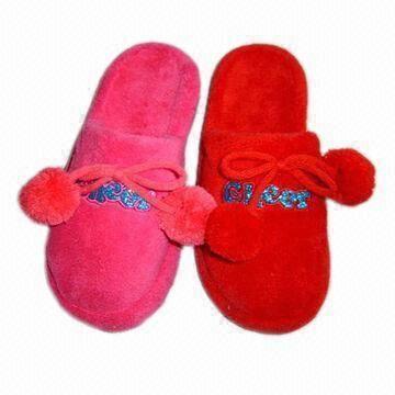 Velour Hotel Slippers, Available in Various Colors/Sizes/Designs, in Closed Toe Type