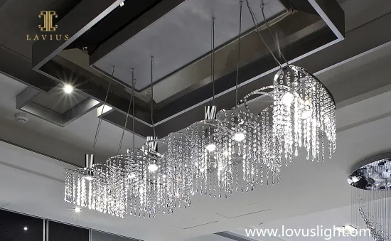 Large k9 crystal chandelier science and technology museum exhibition hall chandelier popular crystal creative chandelier