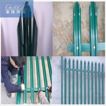 polymer coating 2.4m high d profile palisade fence